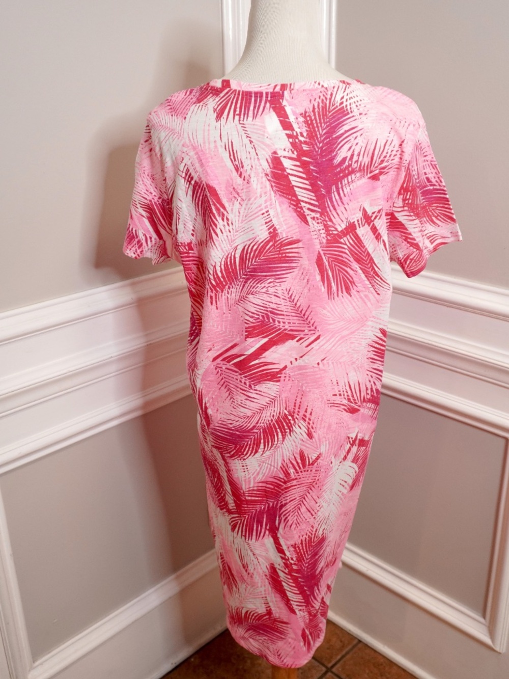 NEW Stella Parker T-shirt Tunic Cotton Dress Tropical Pink, Size L - Picture 3 of 4